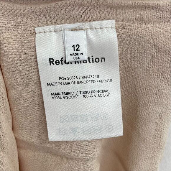 Reformation Dress Womens 12 Blush Champagne‎ Maxi Gown Romantic Bridesmaid NWT - Picture 13 of 16